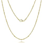 PESFIOLO 14K Gold Necklaces for Women Mens Necklace for Men 14K Gold Chain for Women Rope Chain Necklace for Womens Beaded Necklaces for Womens Striking 16-26IN