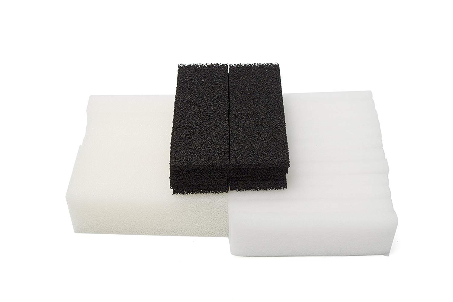 LTWHOME Foam Filter Pads Set Fit for Fluval 3 Plus + Filter Foam Pads x 12, Carbon Pads x 12, Polyester Pads x 12 (Pack of 36)