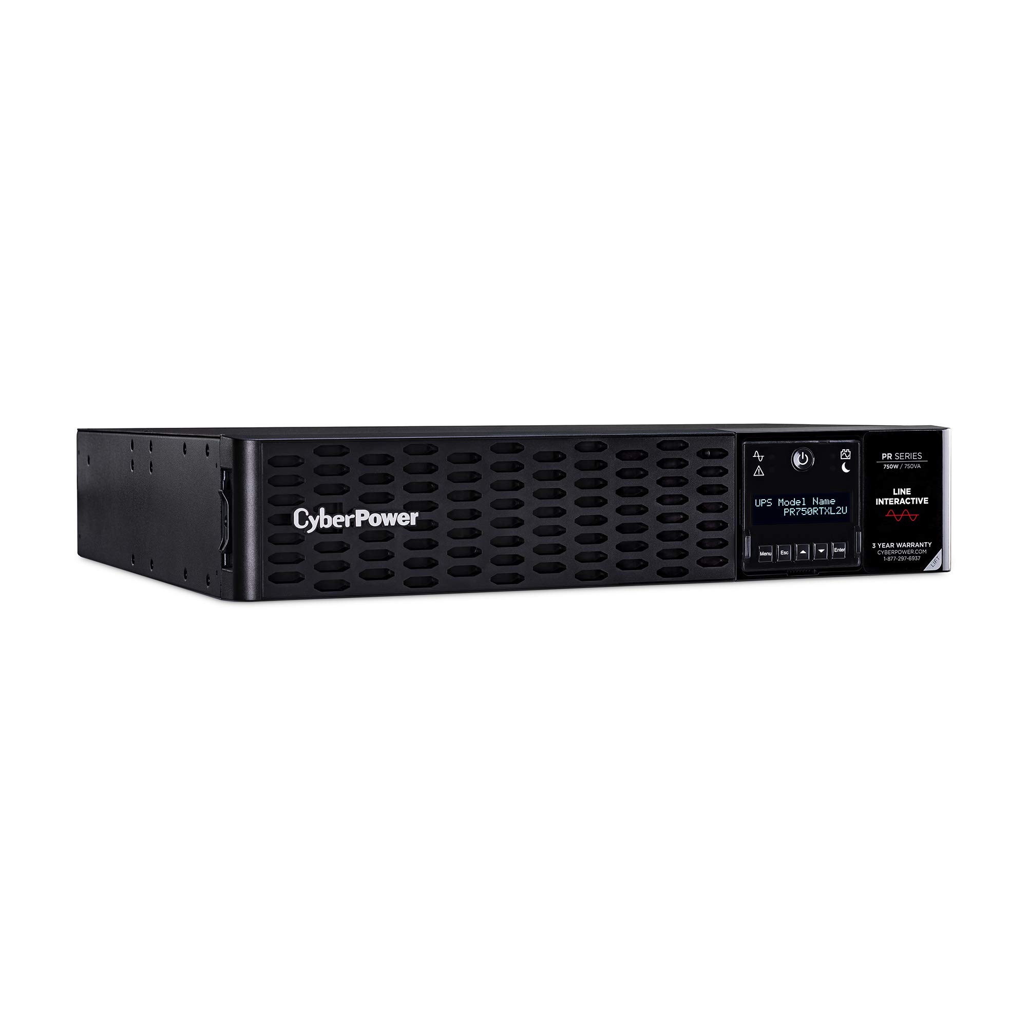 CyberPower PR750RTXL2U Smart App Sinewave UPS System, 750VA/750W, 8 Outlets, 2U Rack/Tower, AVR, EBM