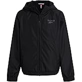 Reebok Boys Windbreaker Jacket - Lightweight Polar Fleece Lined Water and Wind Resistant Hooded Zip Up Jacket for Boys