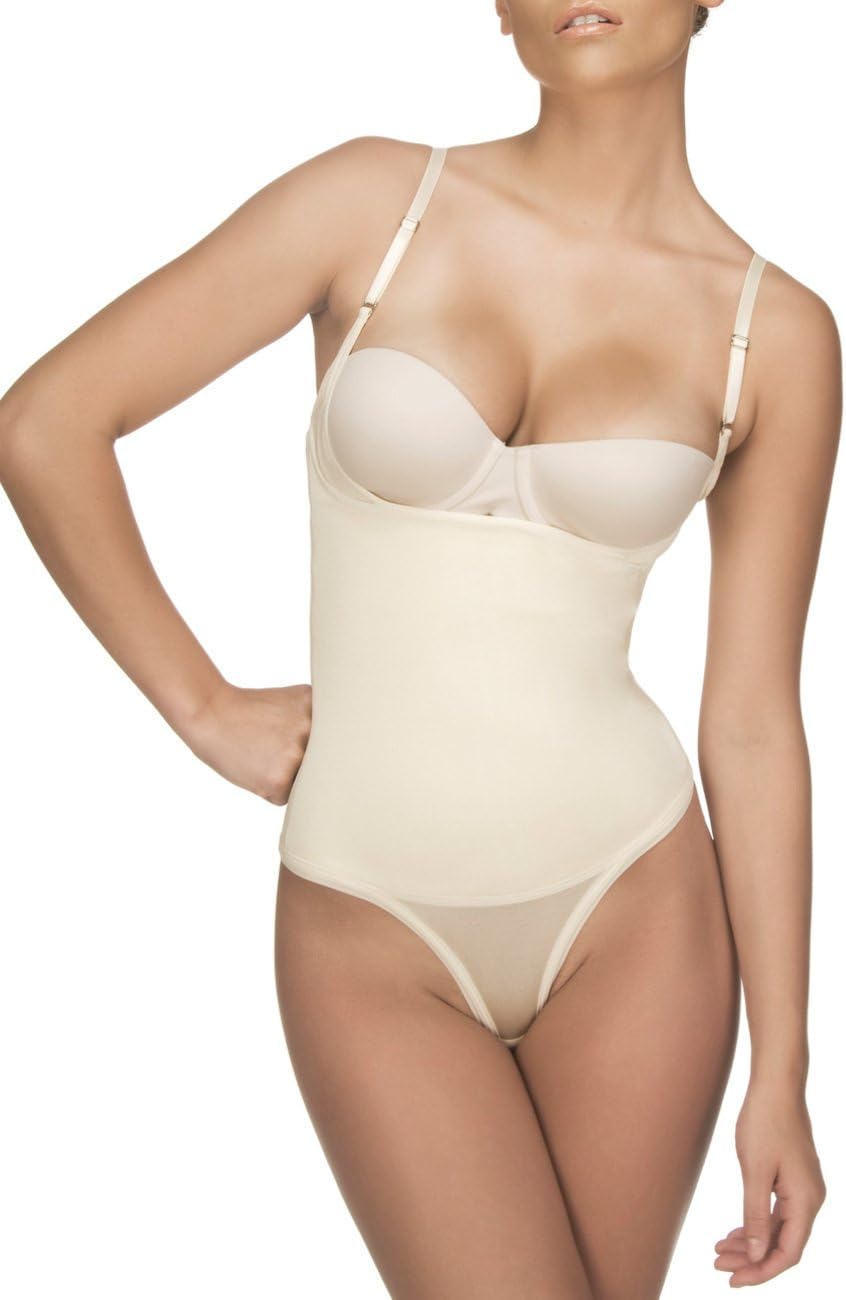 Vedette111 Evonne Underbust Bodysuit in Thong - beige - S