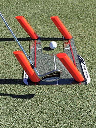 Golf Slice and Hook Corrector with 4 Angled Rods - Swing Trainer (Red)