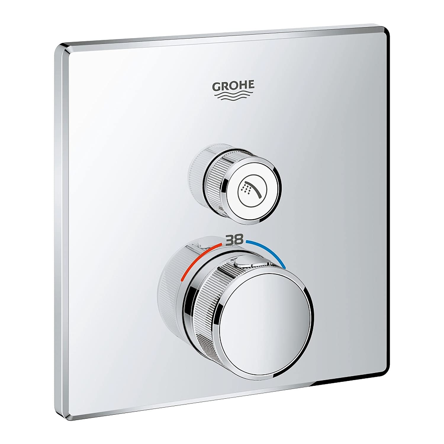 GROHE Grohtherm Smartcontrol Thermostat for Shower, with Concealed Installation and One Valve Square Shape, Chrome Finish, Made In Germany By GROHE Eco-Friendly and Safety Features 29123000