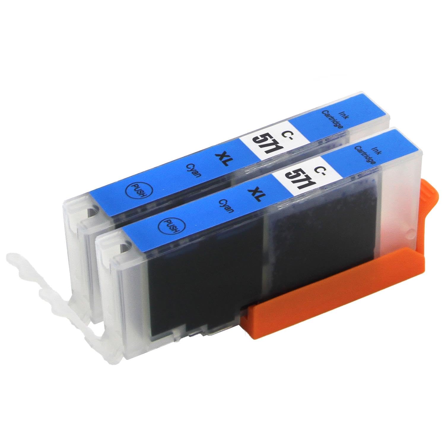 Go Inks 2 Cyan Ink Cartridges to replace Canon CLI-571C Compatible/non-OEM for PIXMA Printers