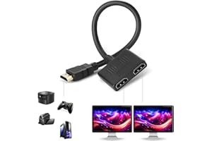 EDITORA ARQUEIRO HDMI Splitter -HDMI Splitter 1 in 2 Out Adapter Cable-HDMI Male 1080P to Dual HDMI Female 1 to 2 Way, for HDMI HD, LCD, TV，Support Two TVs at The Same Time Transmit Video and Audio Simultaneously