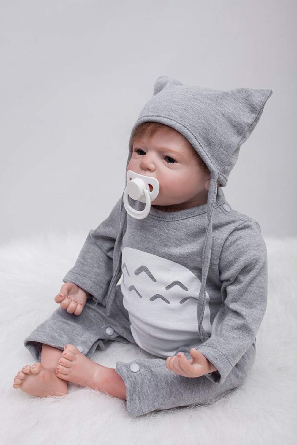 ZIYIUI Reborn Doll 22 Inches 55 cm That Looks Real Baby Dolls Lifelike Soft Silicone Vinyl Newborn Soft Doll Open Eyes reborn Toddlers Girl Boy Gift for age 3+ - Image 4
