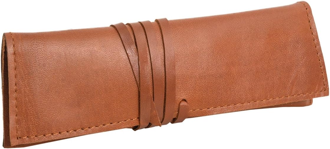 Gusti nature "Felix" Leather Pencil Case Brown