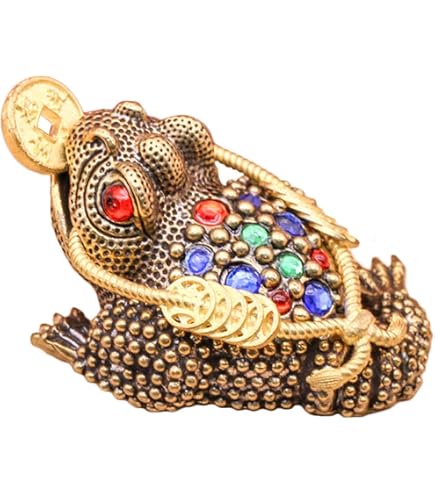 Rana Portafortuna Cinese A Tre Zampe Con Braccialetto Rosso Feng Shui – Porta Ricchezza E Prosperità (8x7 Cm) - 4