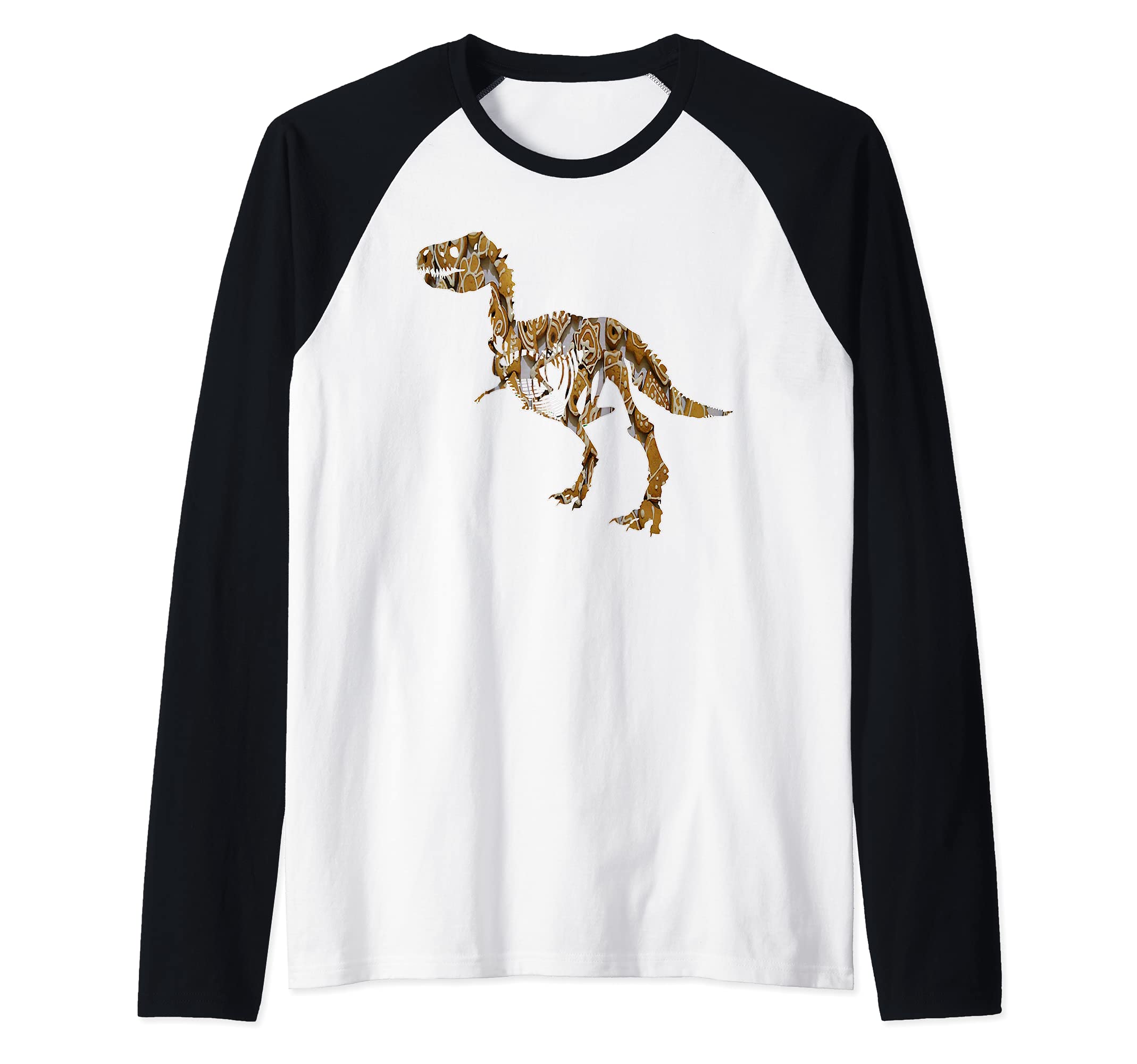 Tyrannosaurus Rex Animal T-Rex Creepy Dinosaur Raglan Baseball Tee