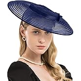 F FADVES Fascinators for Women Elegant Wide Brim Tea Party Church Wedding Hat