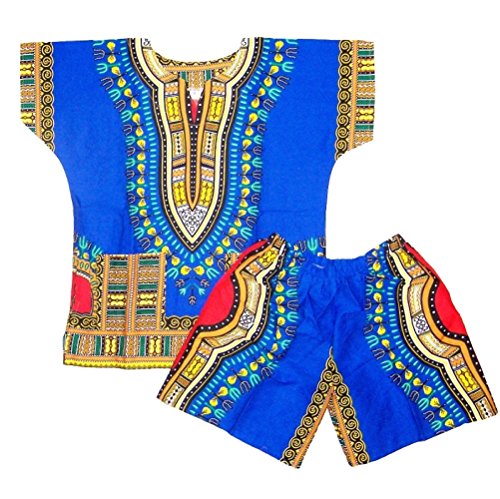 DecoraApparel Kids Dashiki Suit 2 to 5 years old set Baby Shirt with Short One Size