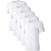 COLORFULLEAF Men's Undershirts Moisture-Wicking Stretchy Soft Crew Neck T-Shirts for Men
