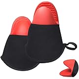 Silicone Oven Mitts, Doormoon Non-Slip and Heat-Resistant Oven Gloves Pinch Potholders for Kitchen BBQ,Grilling,Baking
