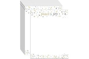 LONFLINESS 100 PCS Peace and Joy Holiday Letterhead Christmas Border Computer Paper Stationery Paper for Note Letters to Santa Winter Holiday Printer Papers Invitations Office School 8.5 x 11 In