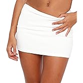 Mefija Mini Skirt Low Rise Bodycon Stretchy Mini Skirt for Women