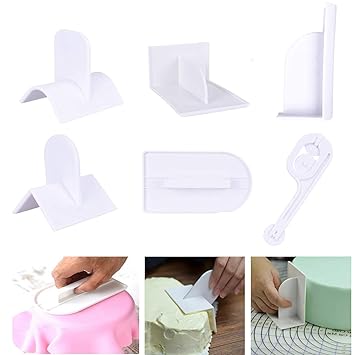 Patisserie Outils De Modelage Napravi Rs Izoel Lisseur Pate A Sucre Boards Droits 6 Pieces Lisseurs Dessus Bords Cotes De Pate A Sucre Coupe Biscuits