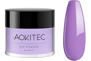 Aokitec Dip Powder Classic Color, Nail Dipping Powder French Powder Pro Collection System Nail Art Starter Manicure Salon DIY at Home, Odor-Free&Long-Lasting, No Needed Nail Lamp Curing, 1 Oz
