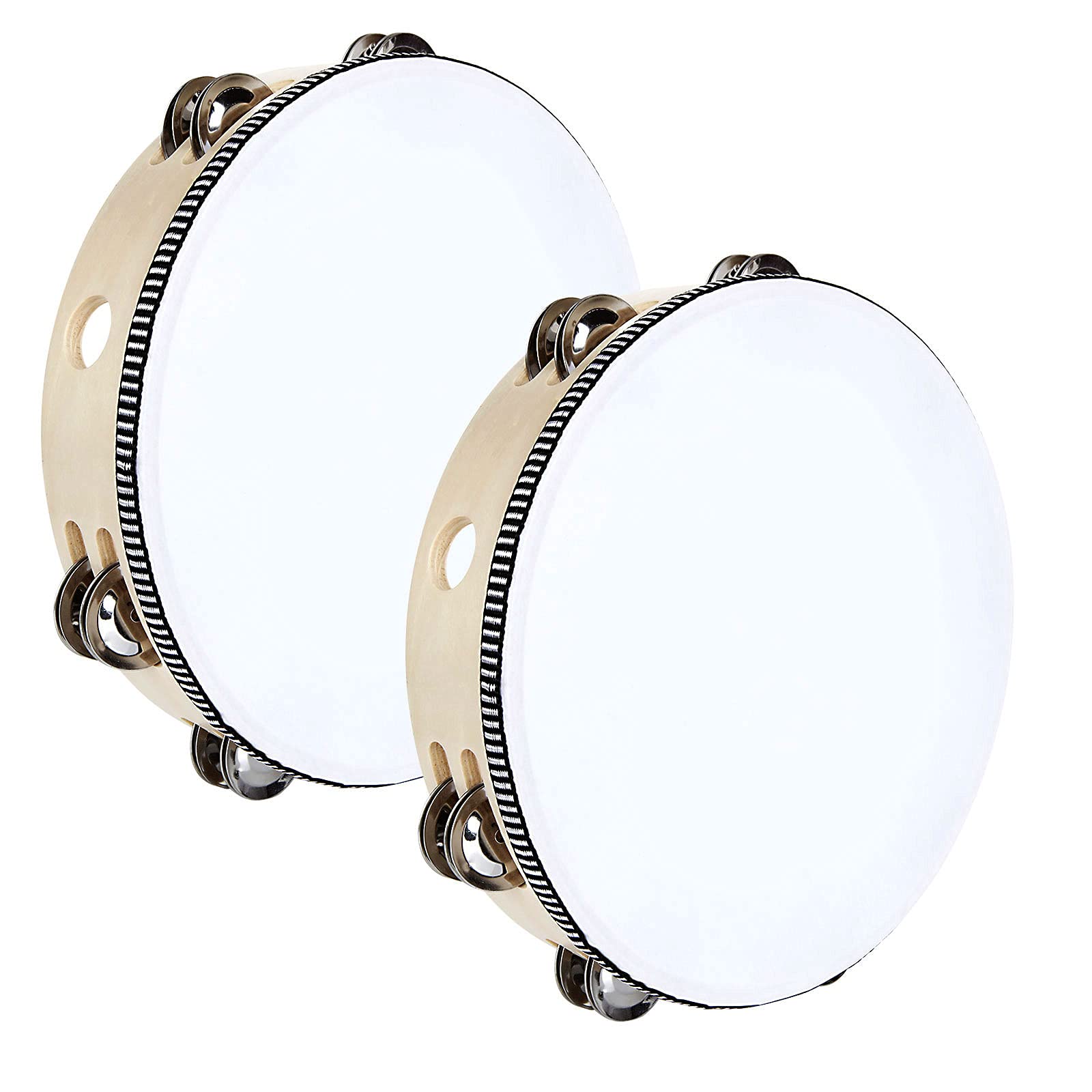 3 Pack Hand Held Tambourine (Wooden Tambourine (2pack))