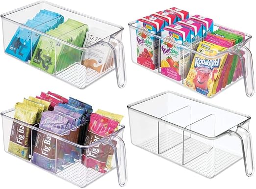 Amazon Com Mdesign Plastic Kitchen Pantry Cabinet Refrigerator