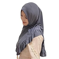 Women Muslim Hijab Scarf Floral Lace Head Wrap