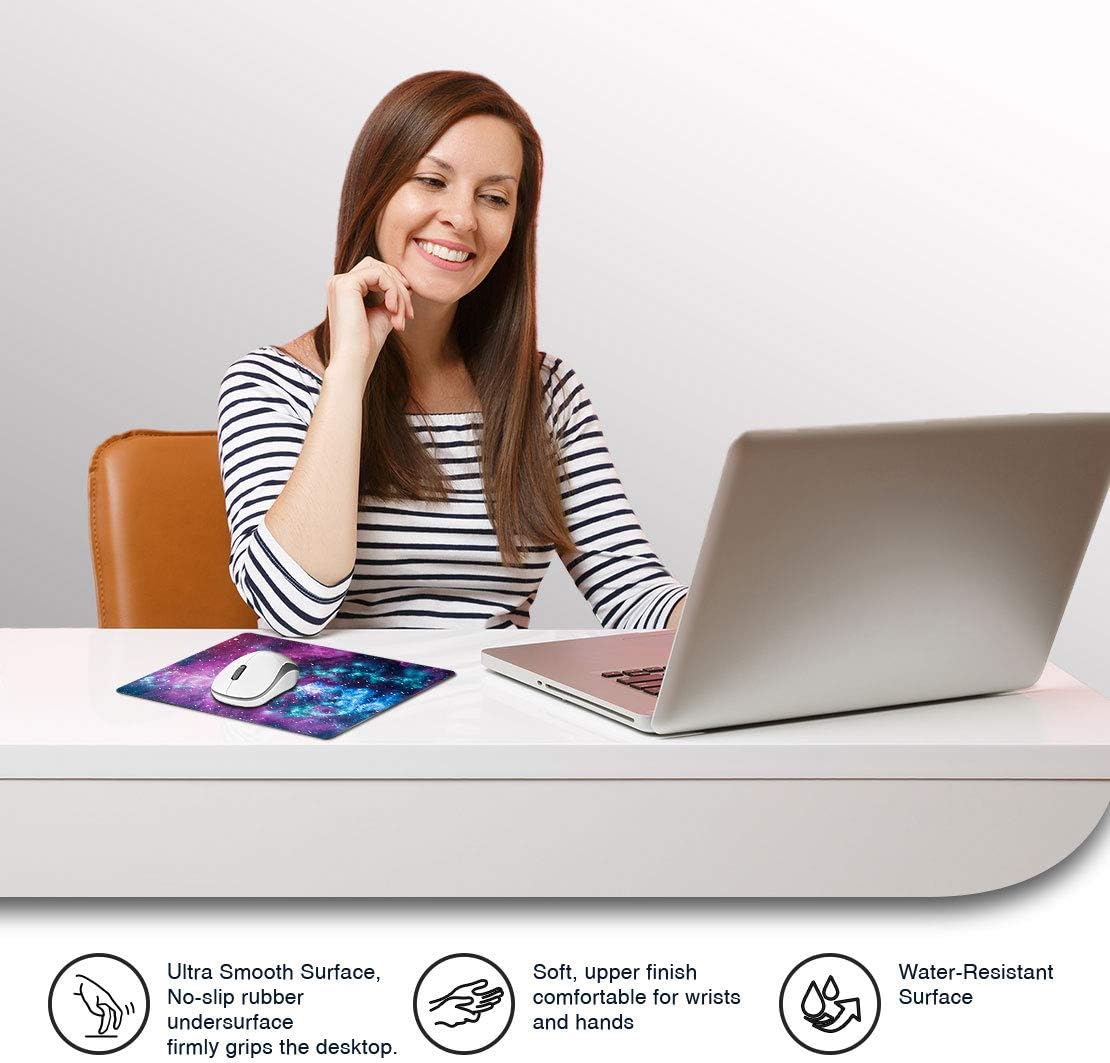 Purple Nebula Space Art Mouse Mat Pad Computer PC Laptop Gaming Office Home Desk Accessory Gadget 13228, Multicolor - Image 4