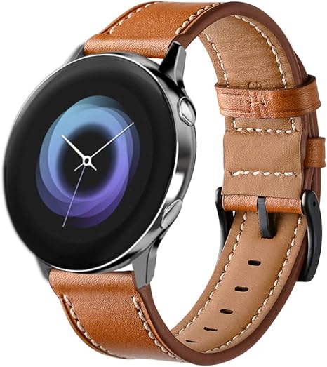 Aimtel Compatible With Samsung Galaxy Watch Active 40mm Active2 40mm 44mm Strap 20mm Leather Band For Galaxy Watch Active 40mm Galaxy Watch Active 2 Brown Amazon Co Uk Watches