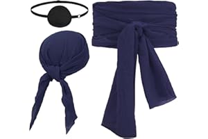 Pirate Head Scarf Sash Belt Halloween Costume Women Men Medieval Renaissance Pirate Bandana Headband Waist Belt