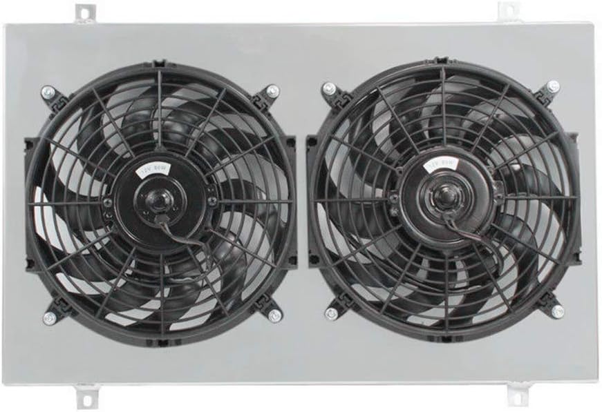 OzCoolingParts 82-92 Chevy & Pontiac Radiator Fan Shroud Kit, Aluminum Radiator Shroud + 12 Fan Kit for 1982-1992 83 84 85 86 87 88 89 90 91 Chevy Camaro Z28/ Pontiac Firebird TRANS V8