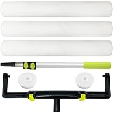 WYXDSDEV 18 Inch Paint Roller Set | 9-18 inch Adjustable Roller Frame 3 x 18" Roller Covers and 1.48-3.12ft Extension Pole for Ceiling,Wall,Floor,Decks Painting