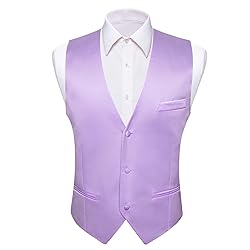 Barry.Wang Mens Light Purple Formal Suit Vest