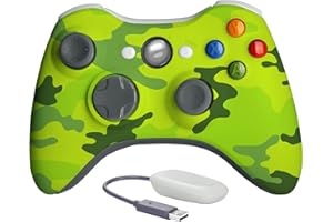 SANGDER Wireless Controller for Xbox 360，2.4G Game Controller for 360 with Dual-Vibration/Turbo Compatible with Xbox 360/360 Slim and PC Windows（Camo Green）