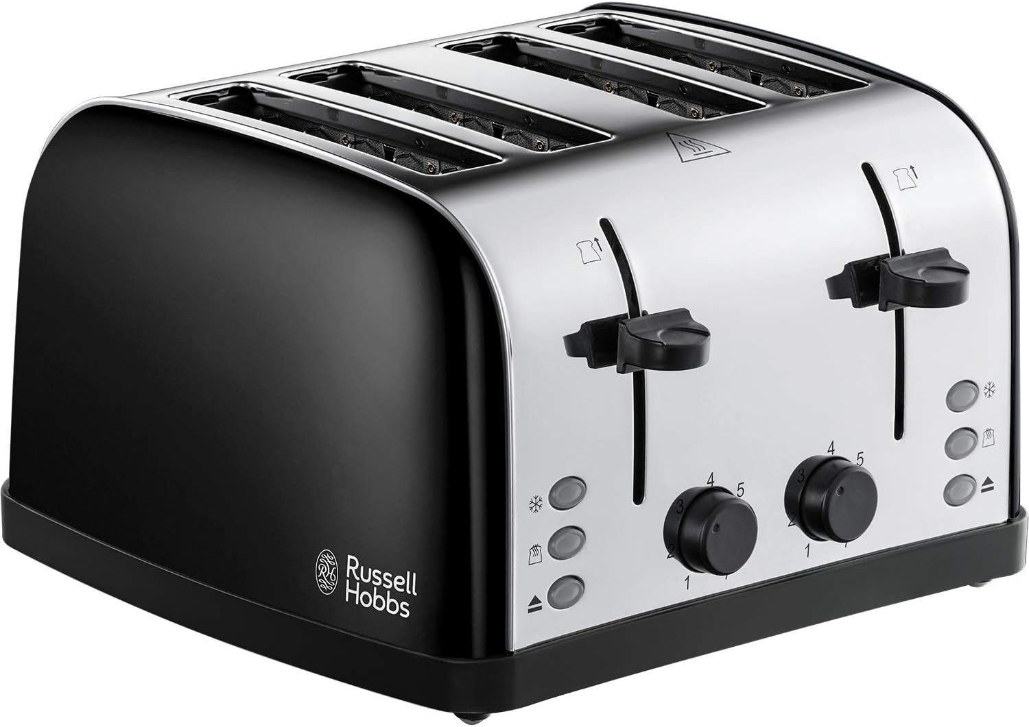 Russell Hobbs Stainless Steel 4 Slice Toaster, Black