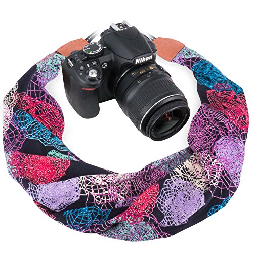Wolven Soft Scarf Camera Neck Shoulder Strap Belt Compatible for All DSLR/SLR/Digital Camera (DC)/Instant Camera/Nikon/Canon/Sony/Pentax/Olympus/Leica/Fujifilm etc, Pattern 03