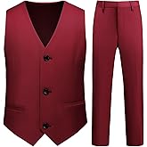 Boy Suits 2 Piece Slim Fit Formal Set with Vest Pants for Kids Wedding Ring Bearer Party Dresswear Outfit