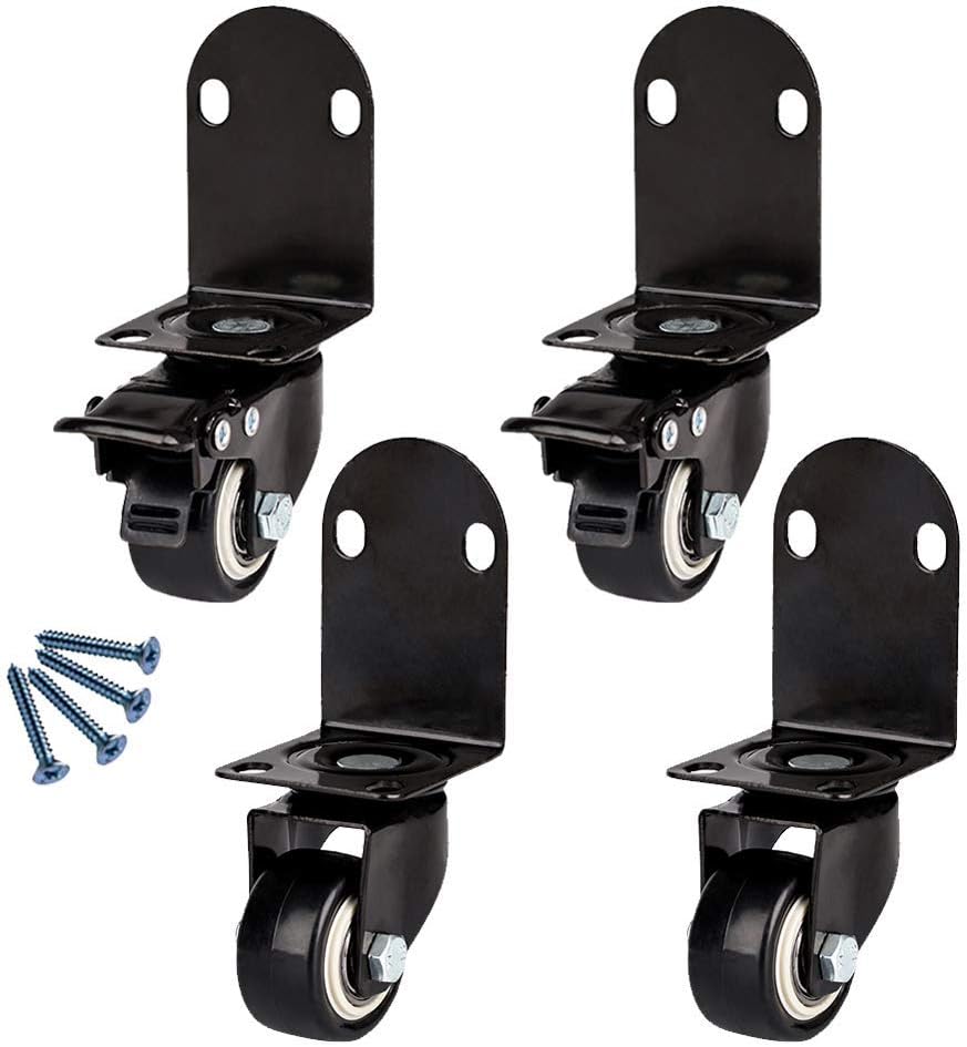4pcs Swivel Caster Wheel with LShaped Bracket, Furniture Castor for