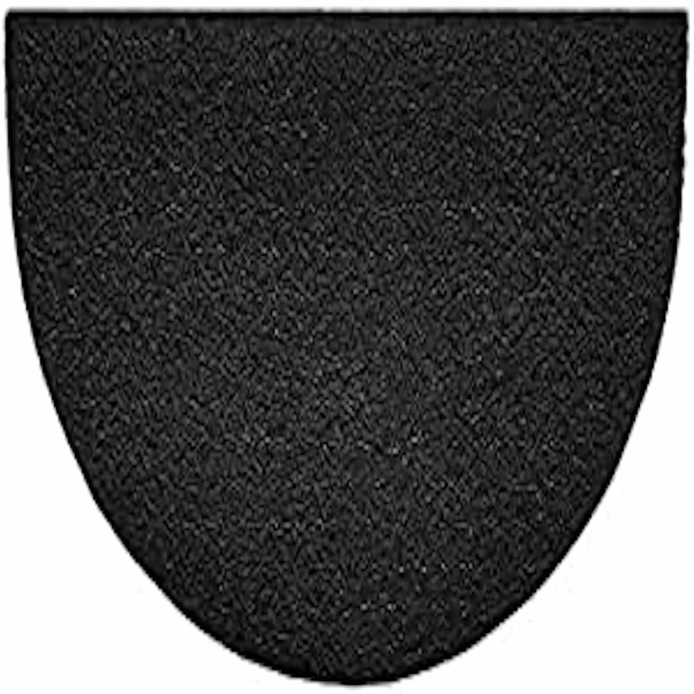 Nicoman Embossed Halfmoon Half Circle Door Mat Dirt-Trapper Jet-Washable Doormat 70x44cm (Black, PLAIN) - Use on Carpet ONLY