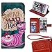 iPhone 6 Wallet Case[4.7 inch], Onelee - Alice in Wonderland We're all mad here Cheshire Cat Smile Face Jasmine Premium PU Leather Case Wallet Flip Stand Case Cover for iPhone 6 with Card Slots