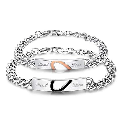 Braccialetti Degli Amanti Di 2 Pezzi Bracciale In Acciaio