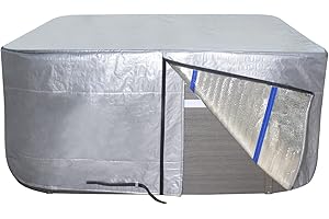 UCEDER Insulated Hot Tub Cover 170G Polyethylene Thermal Insulation Spa Cover Protector Waterproof Hot Tub Cover Replacement,Energy-Saving and Eco-Friendly for Keeping Warm(95"x95"x35")