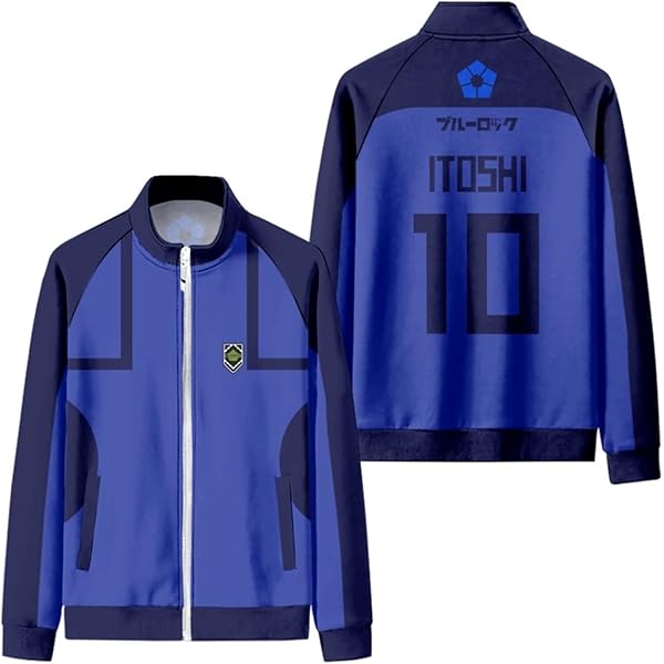 LKY STAR Blue Lock Sudadera con Capucha Isagi Yoichi Cosplay Hoodie de Manga Larga Casual Sweatshirt para Hombre Mujer