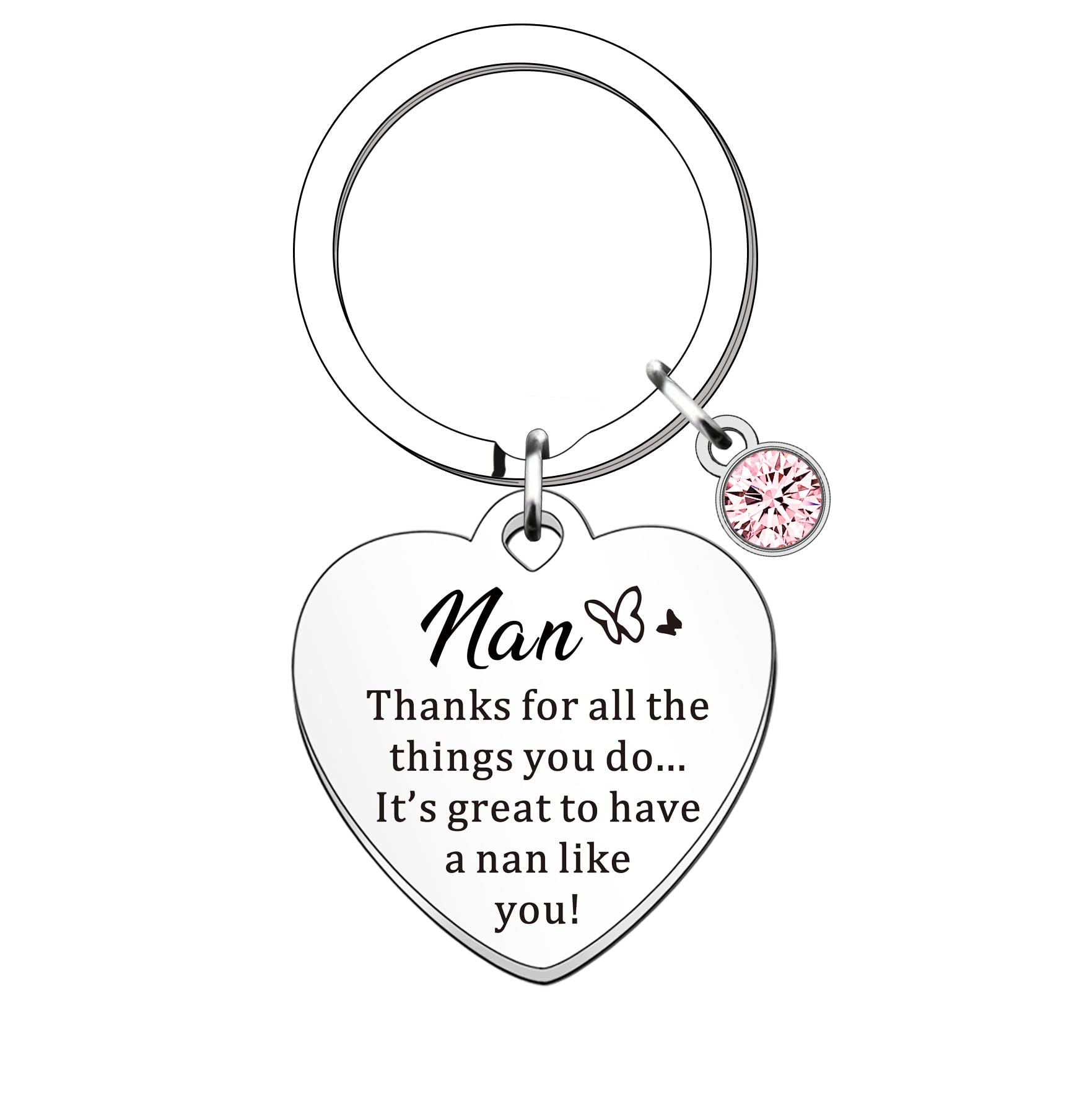 SMARGO Nan Gifts For Mothers Day Birthday Christmas Love Heart Shape Keyring Keychain Presents Thanks For All The Things You Do