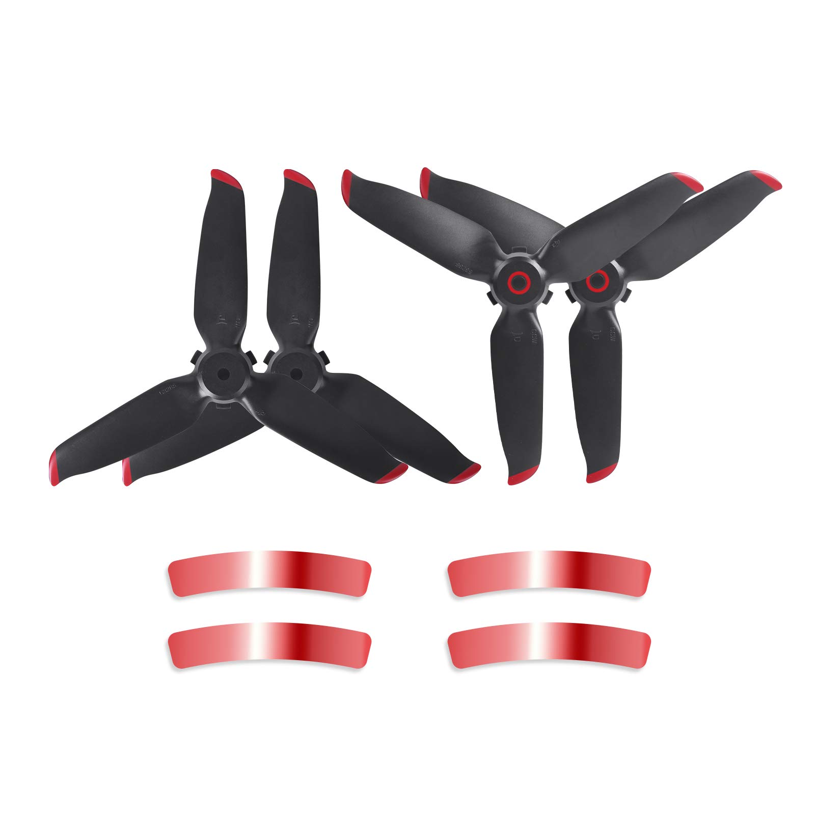 Fututech Propeller for DJI FPV Replacement Part for DJI FPV Drone Accessory, Silent Flight (Red Two Pairs)