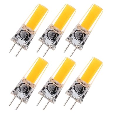 GRV GY6.35 COB 2508 4 W DC12 ~ 24 V Schrank LED Silikon Licht Kristall 35 W Leuchtmittel Halogen Track Ersatz, warmweiß, 6 St