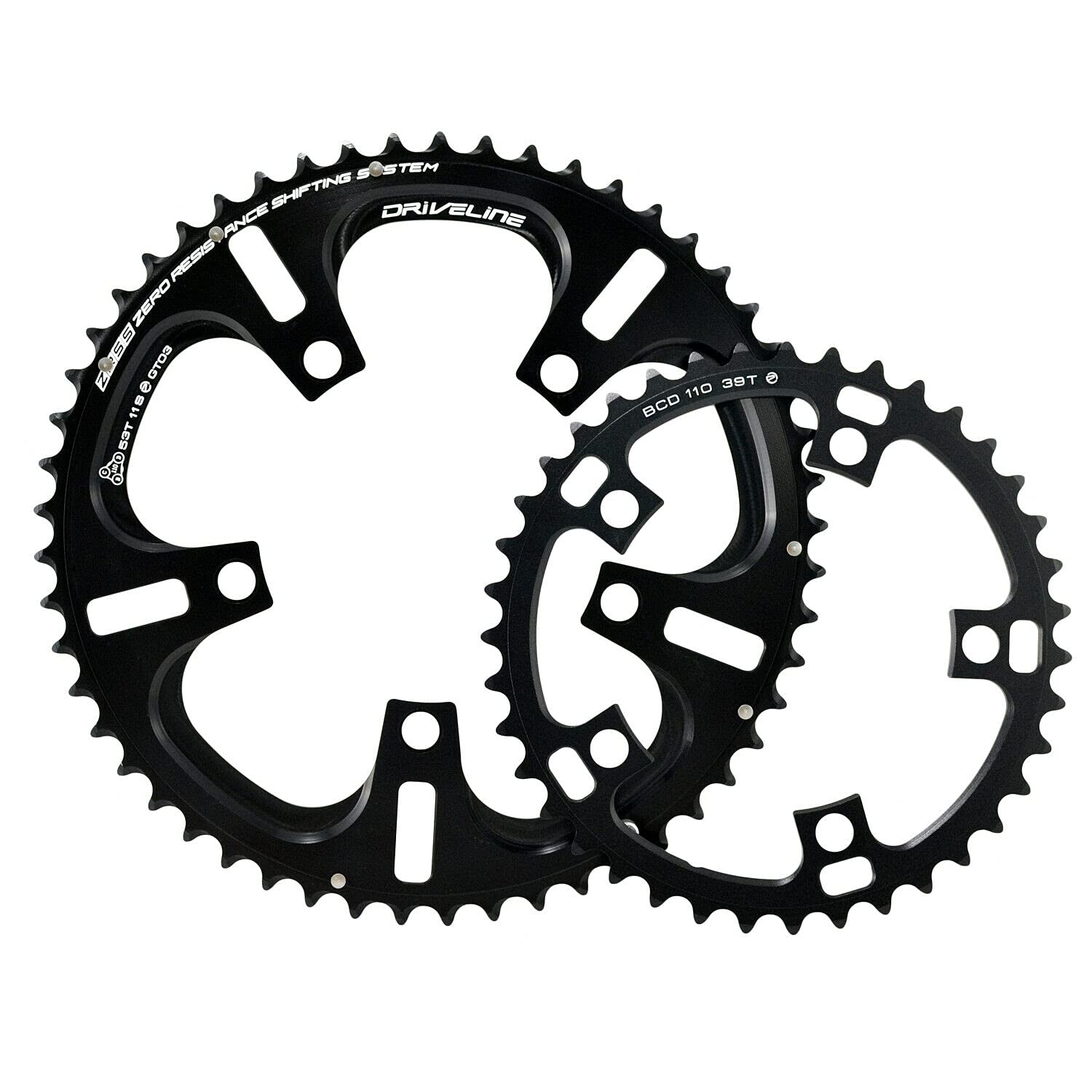 Driveline CNC 7075 Alloy Chainring Set Road Bike 53-39T, 11 Speed, BCD110mm, DR2244