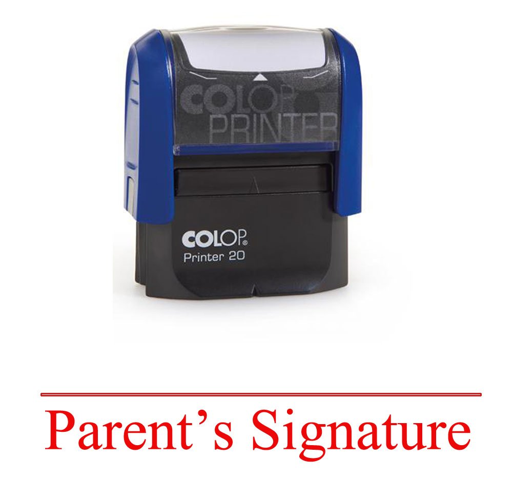 Parents Signature Self Inking Rubber Stamp Samll Red Ink Teachers Stock Stamp Colop Stamper