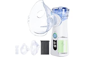 VCBB Portable Nebulizer for Adults & Kids - Ultra-Fine Mist, Adjustable Modes, Silent Operation - USB-C Rechargeable Travel Mesh Nebulizer Spacer OTC