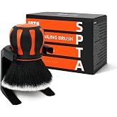 SPTA Ultra Soft Detailing Brush, Car Detail Brush, Orange Handle XL Synthetic Brush - Ultra Soft Bristles, Comes with Storage Rack, Covers Large Area Inside or Outside Vehicles
