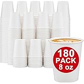 Amazon.com: RAZCC 8 oz Paper Cups, 300 Pack 8oz Disposable Paper Coffee ...