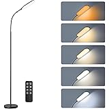 DORESshop LED Floor Lamp, Remote and Touch Control Floor Lamps, 5 Brightness Level and 5 Color Temperatures,Adjustable Standi