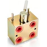 Hicarer Manual Hydraulic Multiplier, 6 Port, 20 Gpm 3000 Psi Hydraulic Diverter Valve with 3/4"-16 Orb (#8) Ports, Manual Control for Tractors, Loaders, and Agricultural Equipment, Yellow